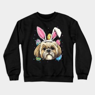 Shih Tzu Easter Bunny Dog Pet Owner Breeder Animal Lover Crewneck Sweatshirt